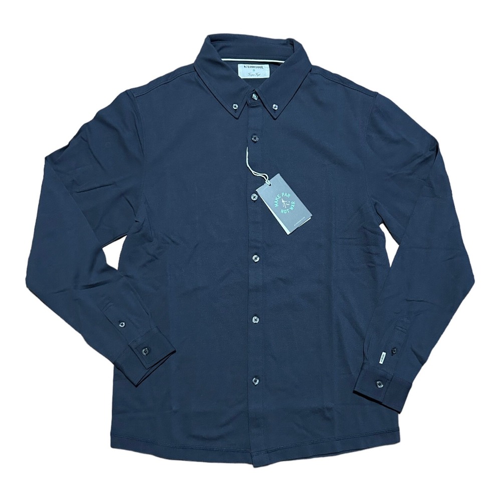NEW Linksoul Button Up Long Sleeve Shirt Stretch Golf Blue LS221 Men's Small